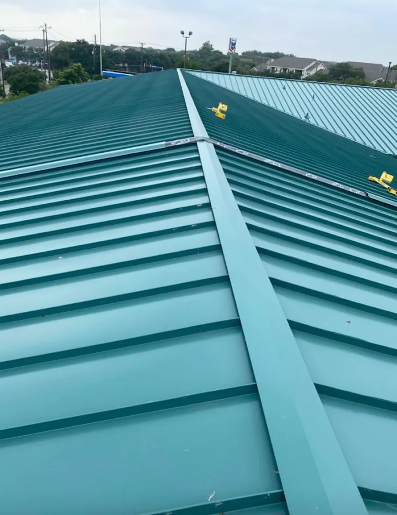 Green commercial metal roof ridge and valley for Metal Roof Repair in Tabernacle